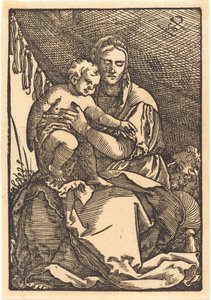 Madonna og barn under en baldakin av Sebald Beham