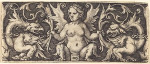 Ornament med kvinnelig demon av Sebald Beham