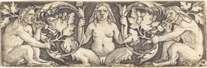 Ornament med tre satyrer av Sebald Beham