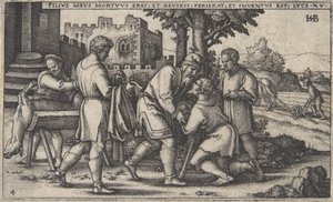 Return of the Prodigal Son, fra The History of the Prodigal Son, ca. 1540., av Sebald Beham