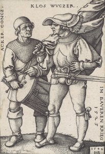 Fanebærer og trommeslager, 1544. av Sebald Beham