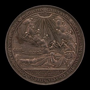 Død av Gustavus II Adolphus, 1594-1632, konge av Sverige 1611 [forside], 1634. av Sebastian Dadler