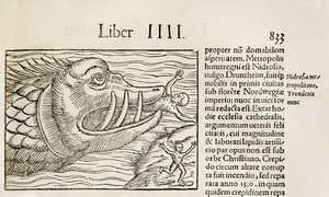 Uhyrlig hval som sluker mennesker, fra 1550-utgaven av 