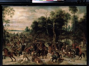 Kavaleriangrep, ca. 1615 (olje på tre) av Sebastian Vrancx