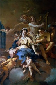Glory of St Cecilia med musikalske engler, ca. 1720 (olje på lerret) av Sebastiano Galeotti