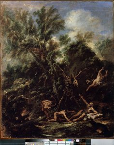 Fristelsen til Saint Anthony (The Temptation of Saint Anthony). Maleri av Sebastiano Ricci (1659-1734) av Sebastiano Ricci