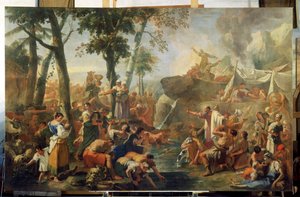 Moses trekker vann fra klippen av Sebastiano Ricci