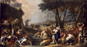 Moses får vann til å renne fra fjellet, 1725-26 av Sebastiano Ricci