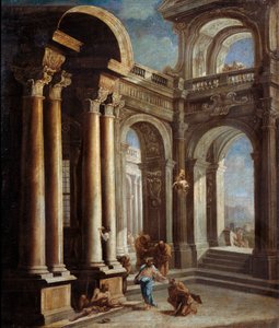 Helbredelsen av den blinde mannen fra Jeriko'. av Sebastiano Ricci