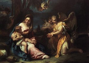 Resten på flukten til Egypt av Sebastiano Ricci