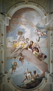 Venus og Adonis - Venus og Adonis. Fresco av Sebastiano Ricci (1659-1734), rundt 1707-1708. Firenze, Palazzo Pitti. av Sebastiano Ricci