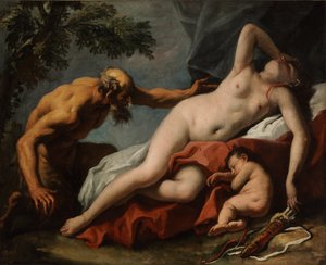 Venus og Satyr av Sebastiano Ricci