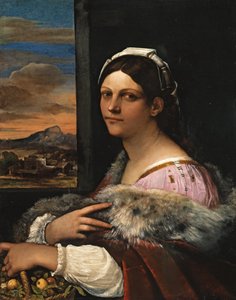 Portrett av en ung romersk kvinne av Sebastiano del Piombo