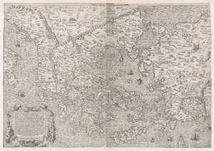 Mirror of Roman Magnificence: Kart over Hellas, midten av 1500-tallet., midten av 1500-tallet. av Sebastiano di Re
