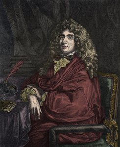 Portrett av Jean-Baptiste Poquelin dit Moliere (Jean Baptiste Poquelin av Sébastien Bourdon