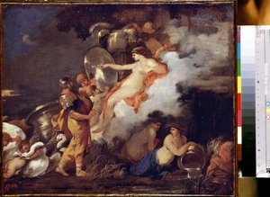 "Venus og Aeneas" (Venus og Aeneas) Venus dukker opp for sønnen Aeneas for å hjelpe ham på reisen. Maleri av Sebastien Bourdon (1616-1671) 1650-1660 Mål 45,5x54,5 cm Eremitagemuseet, St. Petersburg av Sébastien Bourdon