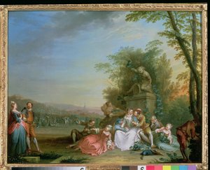 The Grape Harvest, ca. 1750 (panel) (par til 87638) av Sebastien II Le Clerc