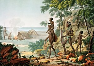 Port Jackson, New Holland: Aboriginal Family, fra 