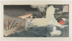 Russisk-japansk krig: Brokadebilder, nummer to Nichiro kôsen nishikie ni av Seisai