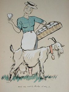 Ostemakeren og geiten hennes, karikatur fra 
