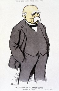Portrett av Georges Clémenceau - dess. av Sem (1863 - 1934), i “Fantasio” eller 01/02/1918, nr. 265 av Sem