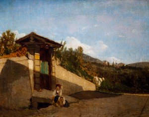 Portico of Villa Toscana, ca. 1861 (olje på lerret)