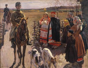 Jegere med Borzois, 1913 av Sergei Arsenevich Vinogradov