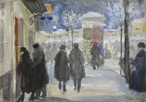 Moskva-gaten, 1922 av Sergei Arsenevich Vinogradov