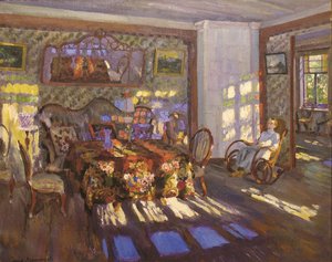 Sollys gjennom fargede glassvinduer, 1916