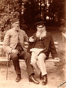 Yakov Polonsky og Afanasy Fet, russiske poeter, c1890. av Sergei Dmitrievich Botkin