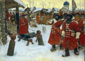 Streltsy-troppen (strelets) - Maleri av Sergei Vasilyevich Ivanov (1864-1910), olje på lerret