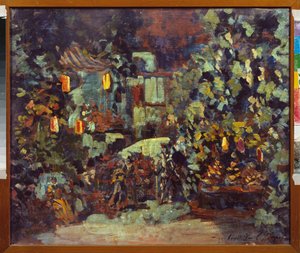 Forberedende dekor for operaen Don Quichotte av Jules Massenet (1842-1912) - Scenografi for operaen Don Quijote av Jules Massenet - Maleri av Sergei Ivanovich Petrov (1881-1936), olje på lerret - Russisk scenografisk kunst - State Central M Glinka Mu av Sergei Ivanovich Petrov