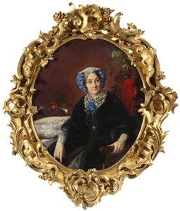 Portrett av prinsesse Isabella Adamovna Gagarina 1800-1886, født grevinne Walewska, 1850-tallet av Sergei Konstantinovich Zaryanko