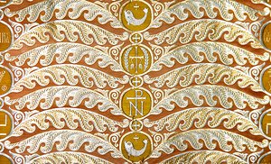 Olovyanishnikov Manufactory Gold Satin, tidlig på 1900-tallet (tekstil) av Sergei Vashkov