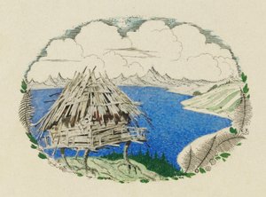 Hytta på kyllingbein. Illustrasjon til diktet Ruslan og Ljudmila av A. Pushkin, 1921-1926.