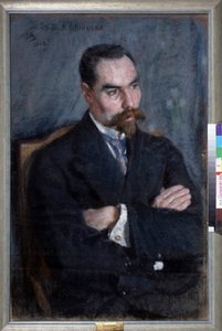 Portrait du poete Valeri Iakovlevitch Brioussov (1873-1924) (Portrait of the Poet Valery Bryusov). Oeuvre Sergei Vasilyevich Malyutin (Serguei Malioutine) (1859-1937), pastel sur papier   1324905   no       norwegian Successfully Translated  Original: Nobi