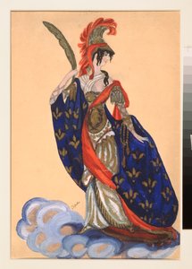 Kostymeforberedelser for teaterstykket ""Le triomphe des Etats"" av A Bobrishchev Pouchkine (Bobrishchev-Pouchkine) (Kostumedesign for teaterstykket Triumph of the States av A Bobrishchev-Pushkin (Bobrishchev Pushkin) - Oeuvre de Sergei Yurievic av Sergei Yurevich Sudeikin