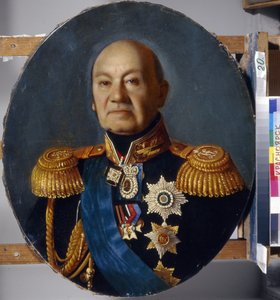 Portrait du comte Arseny Andreyevich Zakrevsky (Arseni Andreyevich Zakrevski) (1783-1865). Peinture de Sergey (Sergei, Serguei) Konstantinovich Zaryanko (Zarianko) (1818-1870), huile sur toile, apres 1848. Art russe 19e siecle, classicisme. State v. Suriko