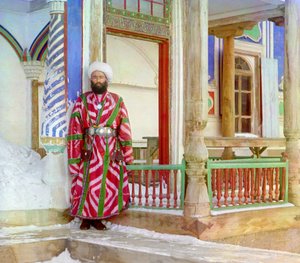 En minister for Emiratet Bukhara i formell kjole, ca. 1910 (bilde)