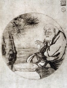 Portrett av Lao-Tzu, kinesisk filosof fra 600-tallet f.Kr., tegning av Sesshu Toyo (1420-1506), japansk sivilisasjon, Muromachi-perioden