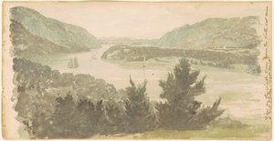 Utsikt over North River fra North West Corner av Fort Clinton—West Point