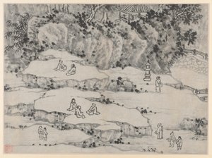 Tolv utsikt over Tiger Hill, Suzhou: The Nodding Stone Terrace, Tiger Hill..., etter 1490.