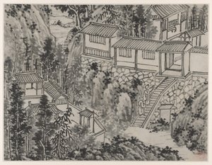 Tolv utsikt over Tiger Hill, Suzhou: The Pine Retreat, etter 1490. av Shen Zhou