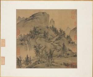 Reisende i Autumn Mountains, 1. halvår 1300-tallet. av Sheng Mou