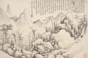Mountain Retreat, datert til 1654-55. av Shi Lin