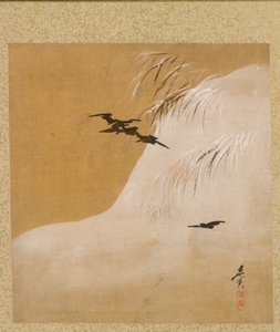 Birds in Snow fra Album of Paintings av den ærverdige Zeshin av Shibata Zeshin