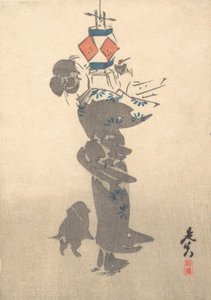 Tenne en hengende lykt for Obon-festivalen, 1860., 1860. av Shibata Zeshin