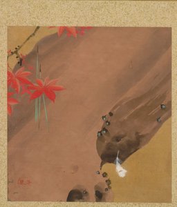 Maple Leaves and Feather fra Album of Paintings av den ærverdige Zeshin av Shibata Zeshin