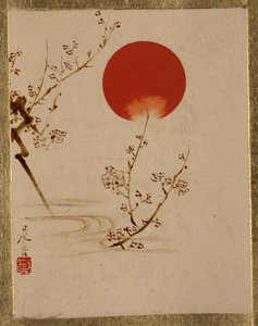 Sol- og plommegrener. av Shibata Zeshin