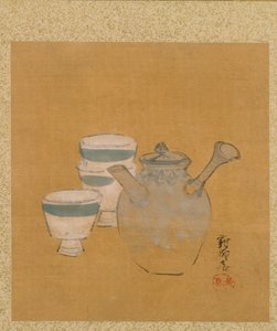 Tekanne og kopper fra Album of Paintings av den ærverdige Zeshin av Shibata Zeshin